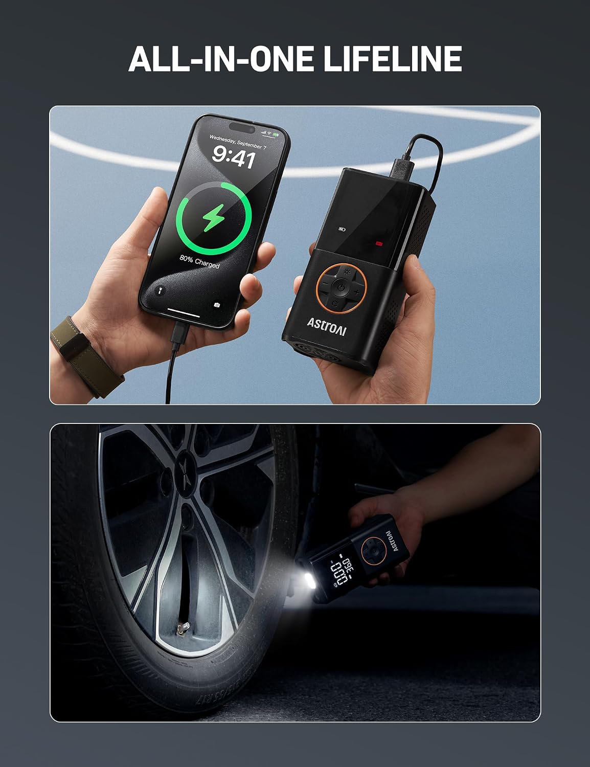 AstroAI Cordless Portable Tire Inflator