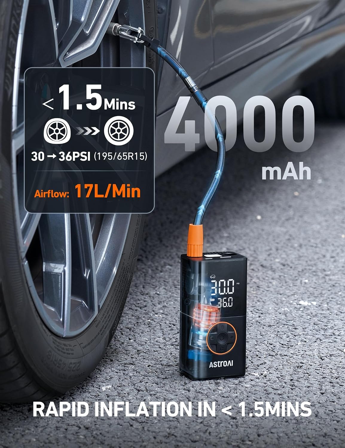 AstroAI Cordless Portable Tire Inflator
