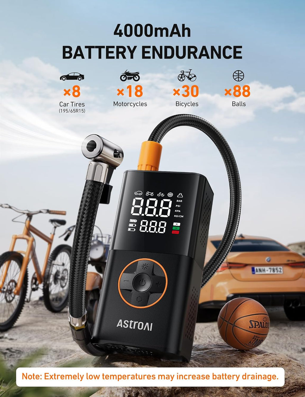 AstroAI Cordless Portable Tire Inflator