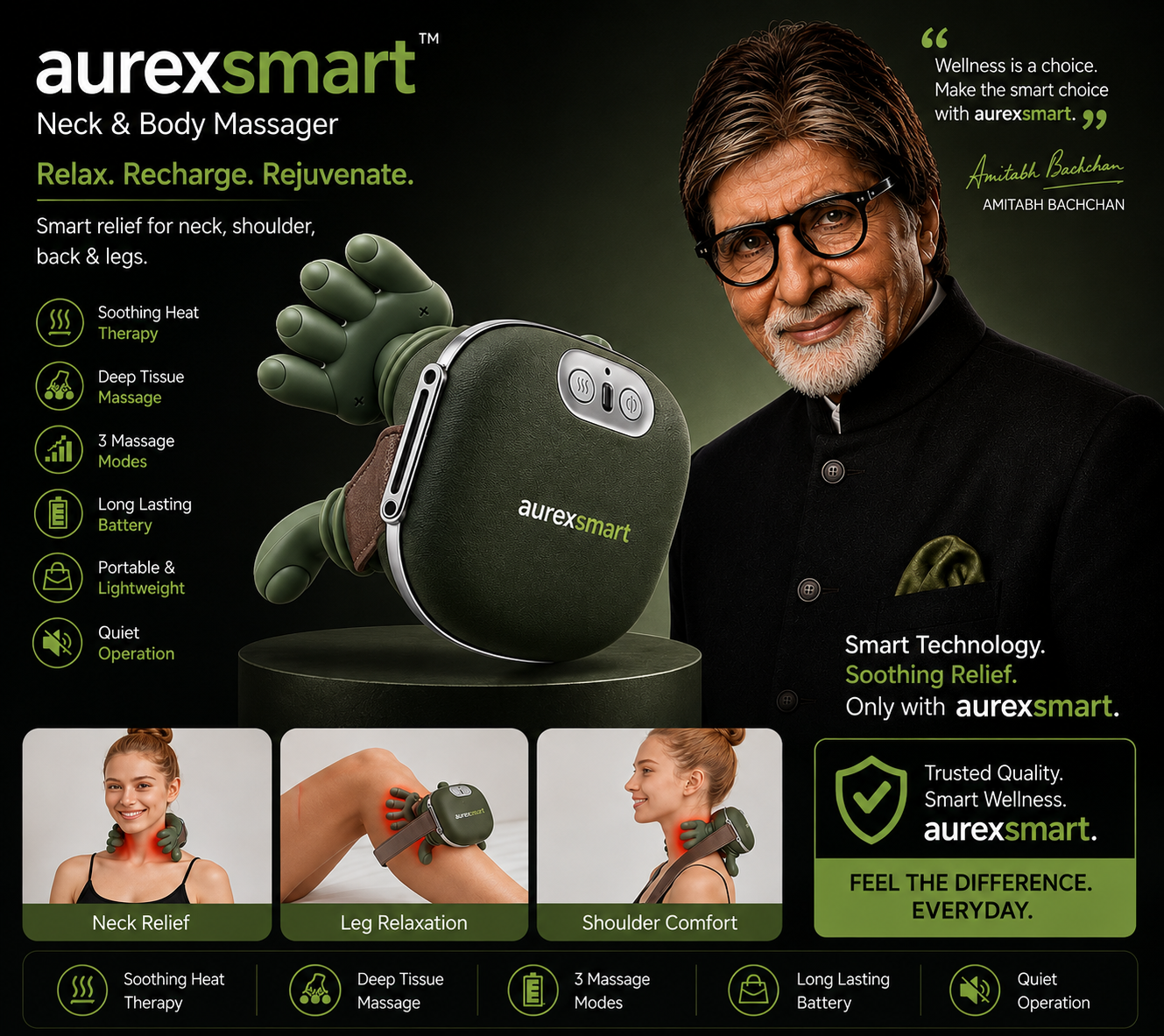 Neck and shoulder massager